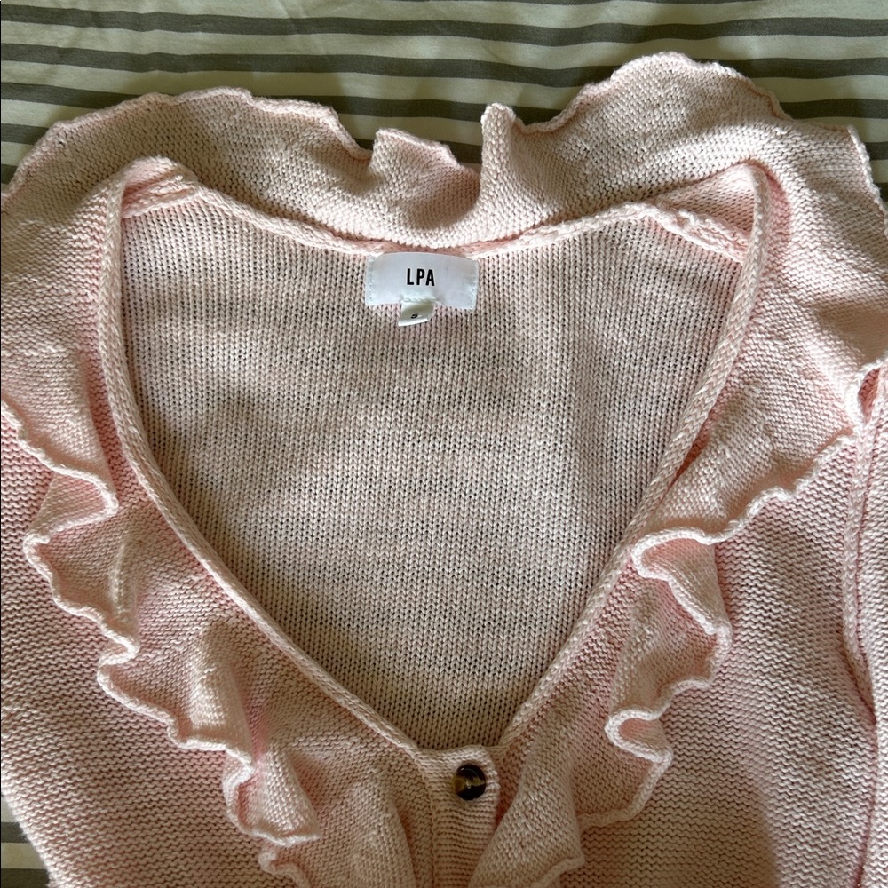 LPA Pink Ruffled Cardigan - Picture 7 of 10